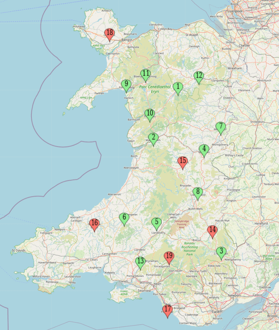 EV charging points Transport for Wales
